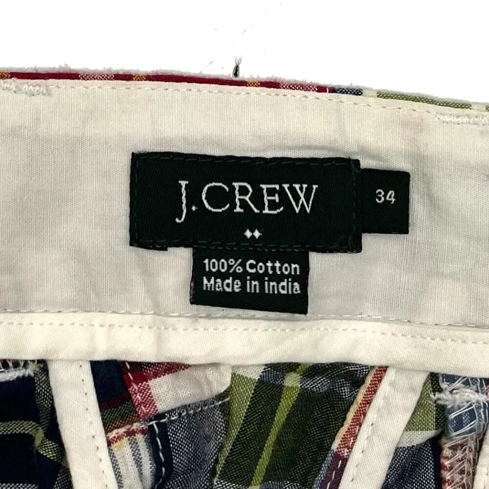 J. Crew Multicolor Patchwork Madras Cotton Shorts